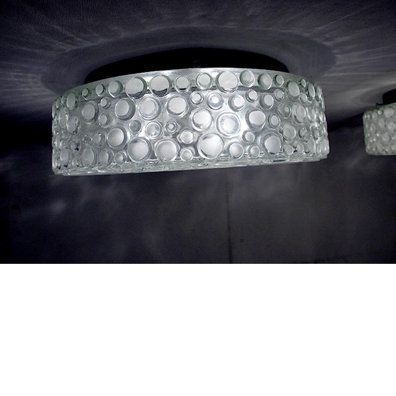 Satz von 3 deutschen Vintage Blase Glas Decke oder Wand Lights Flush Mounts, 1960er Jahre (Mitte des 20. Jahrhunderts) im Angebot
