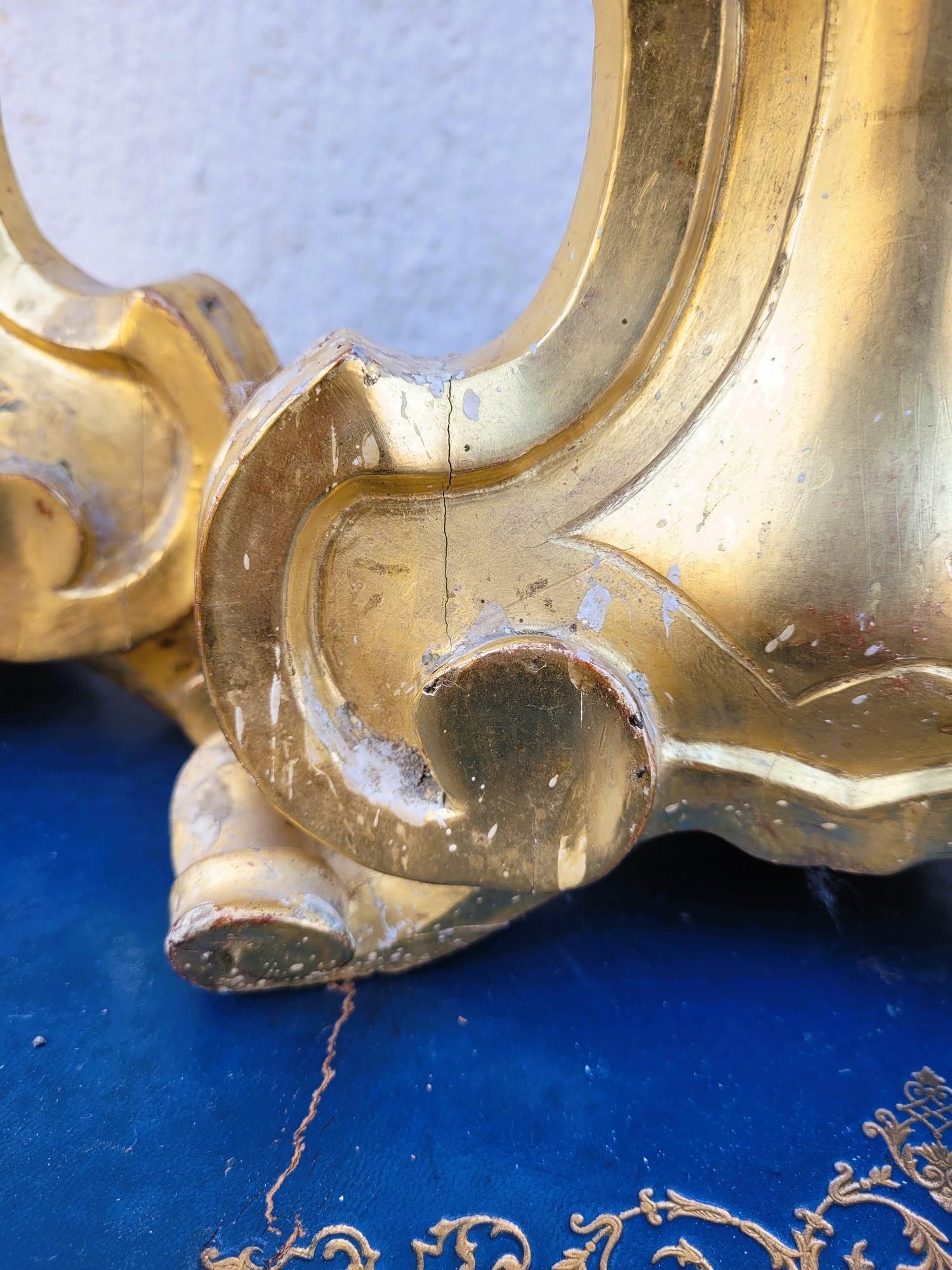 XIXe siècle Ensemble de 3 chandeliers en bois doré, 19ème siècle en vente