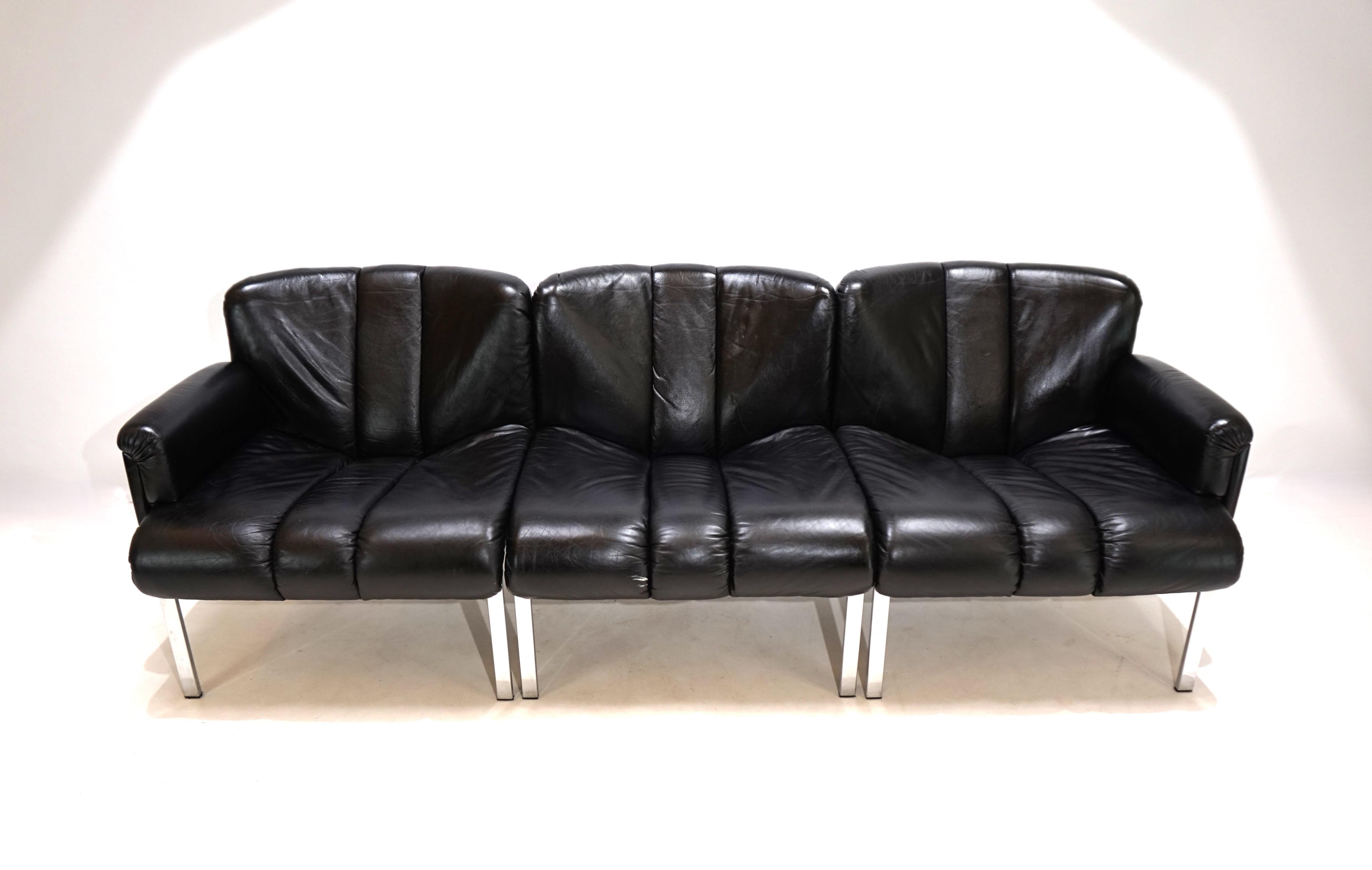 Mid-20th Century Set of 3 Girsberger Eurochair 5600 modular sofas by Fritz Makiol, 1960