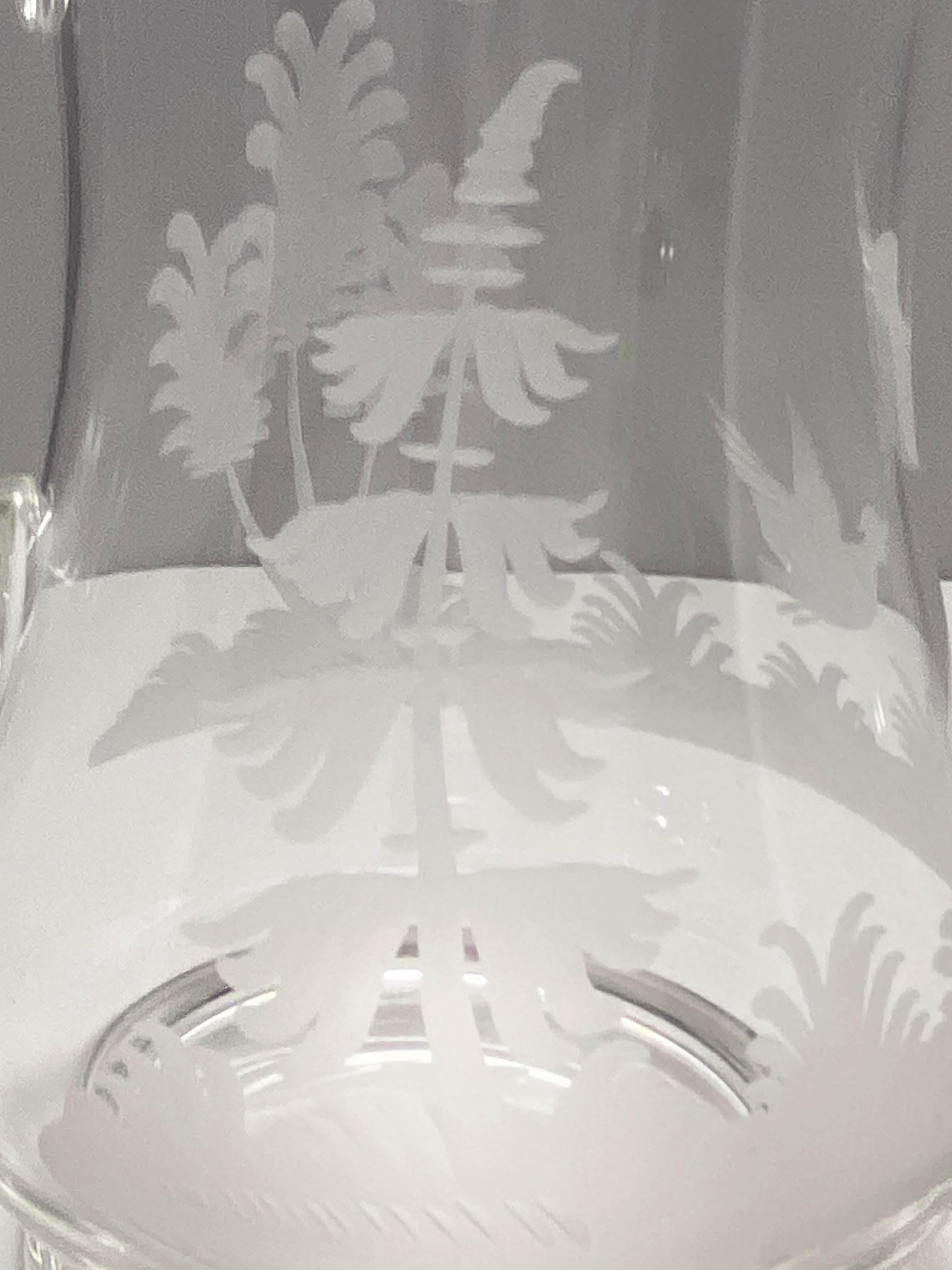 Set of 3 Glass Etched Pitchers from Andre Leon Talley's Private Collection For Sale 7