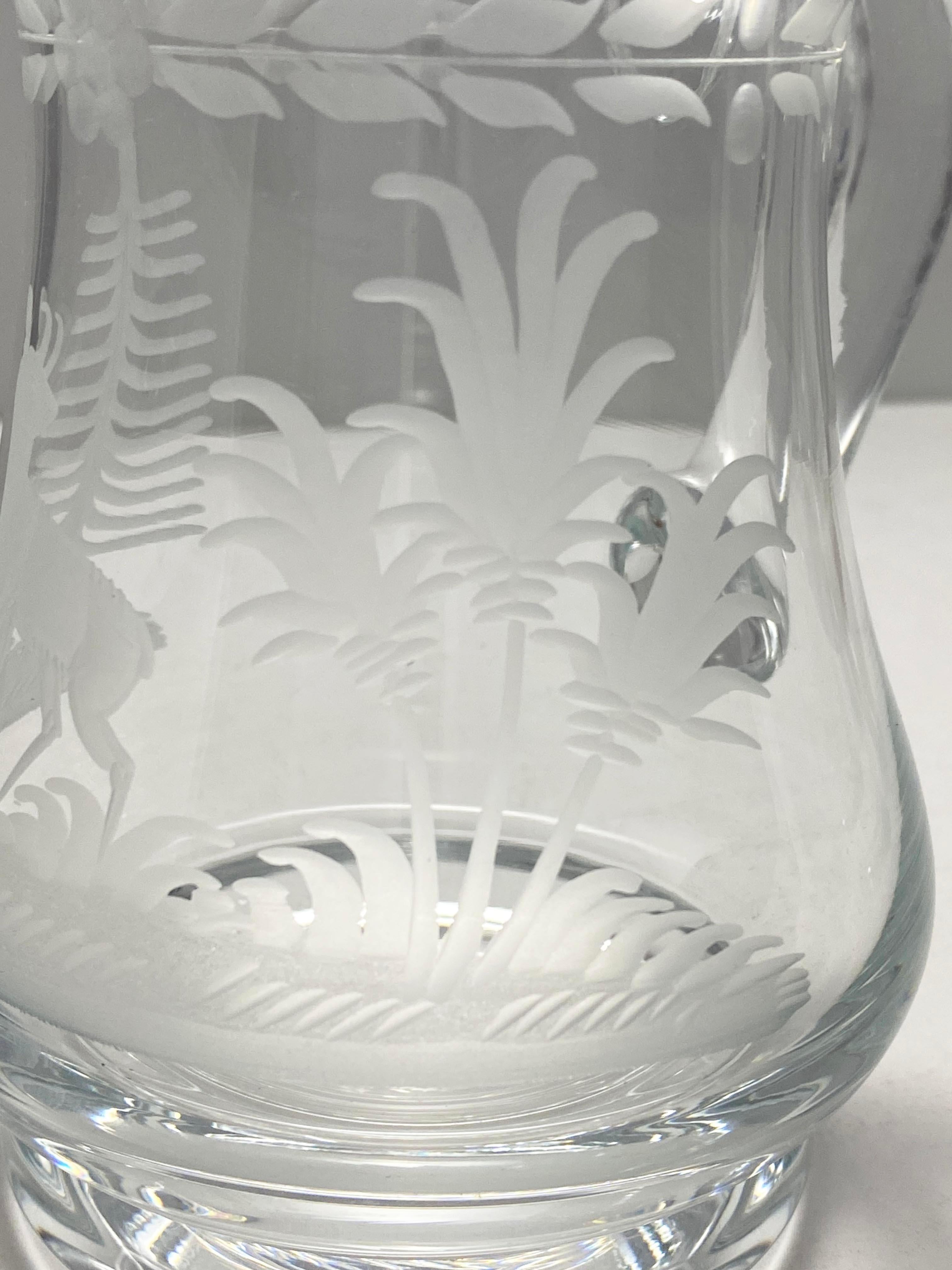Set of 3 Glass Etched Pitchers from Andre Leon Talley's Private Collection For Sale 8