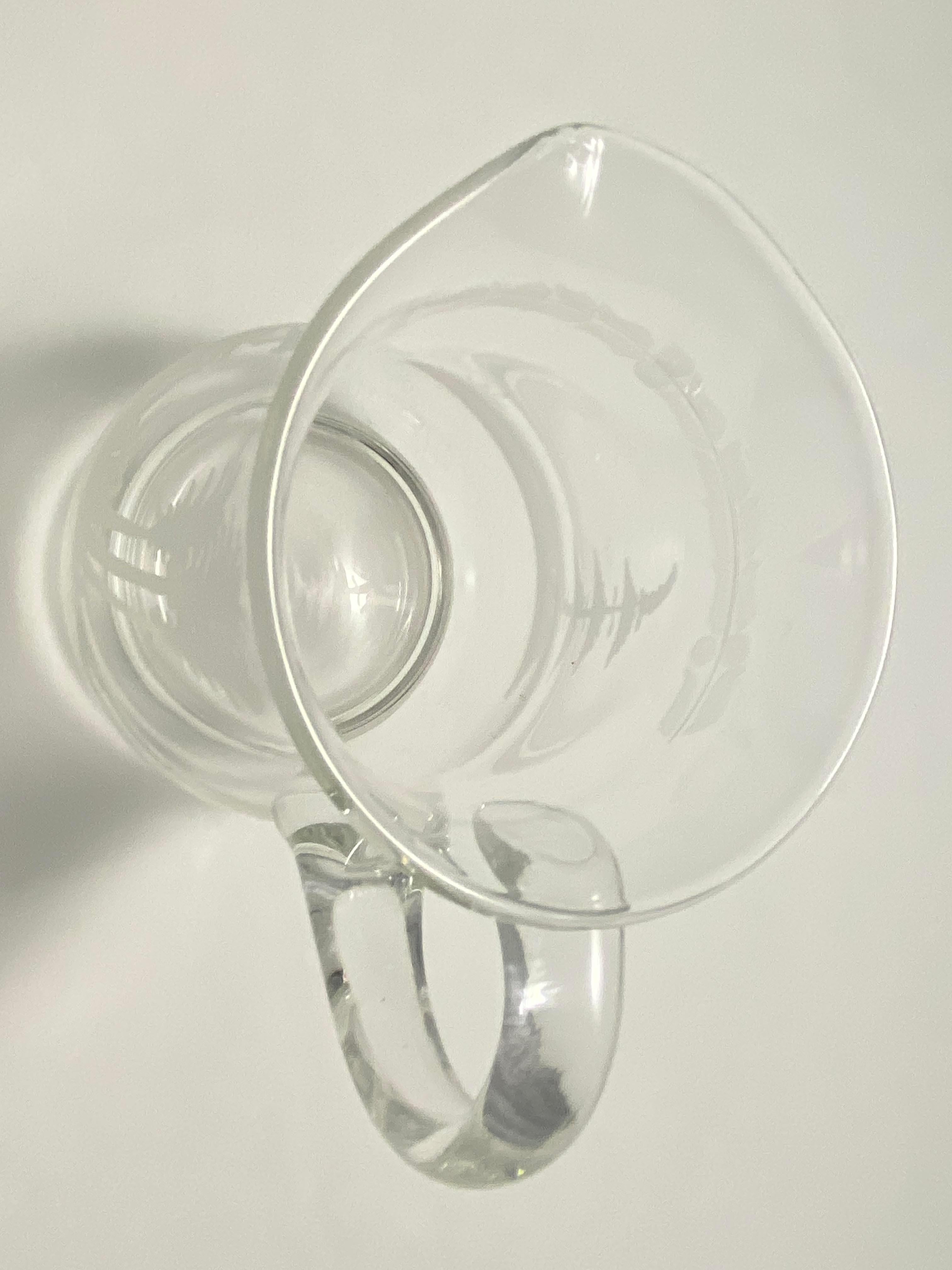 Set of 3 Glass Etched Pitchers from Andre Leon Talley's Private Collection For Sale 10