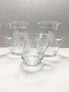 Set von 3 geätzten Glaskrügen aus der Privatsammlung von Andre Leon Talley