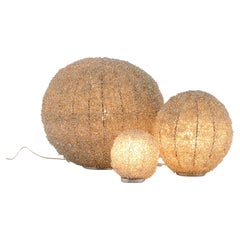Set of 3 glass-pearl lamps