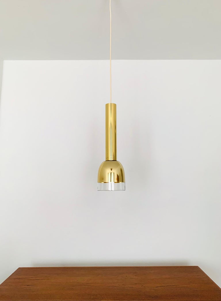 Mid-20th Century Set of 3 Glass Pendant Lamps by Glashütte Limburg  For Sale