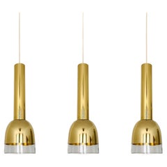 Lot de 3 lampes suspendues en verre Glashütte Limburg