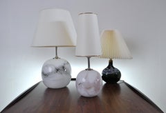 Set of 3 Glass Table Lamps by Michael Bang, Holmegaard Glasværk