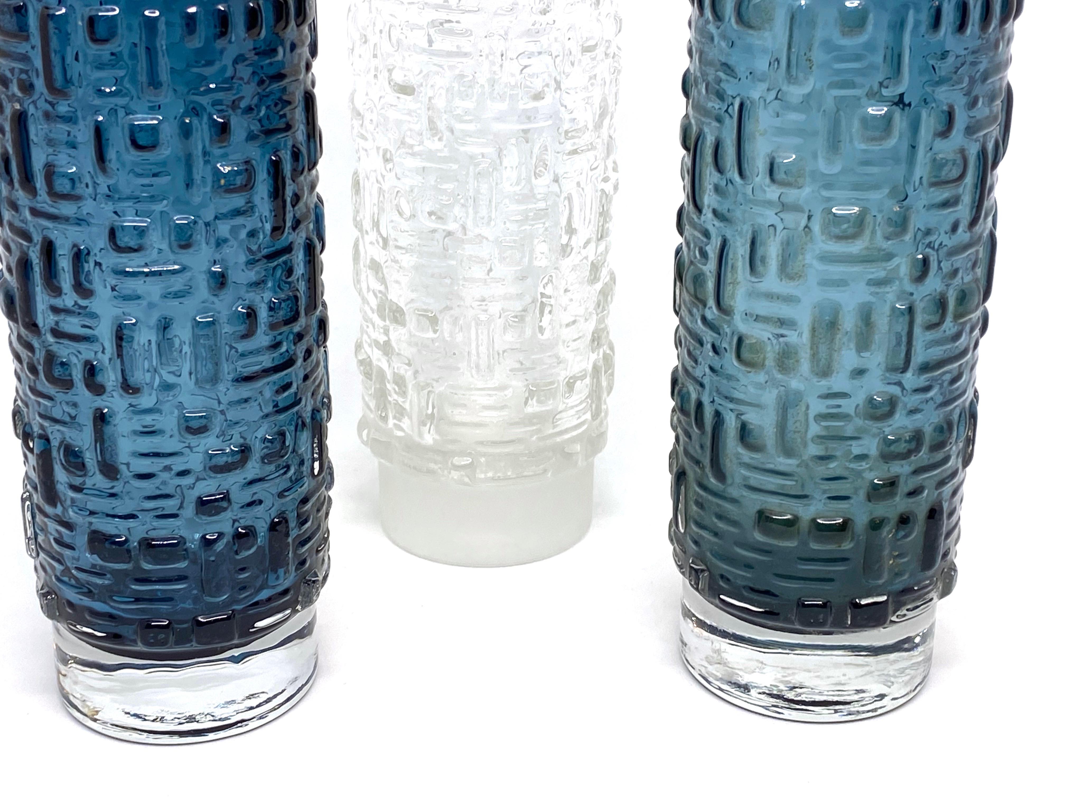 Set di 3 vasi in vetro di Emil Funke per Gral Glass, circa anni '70 in vendita 1