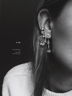 Set of 3 Glimm Earrings in Sterling Silver, Zirconia & Glass Crystals by O Sh