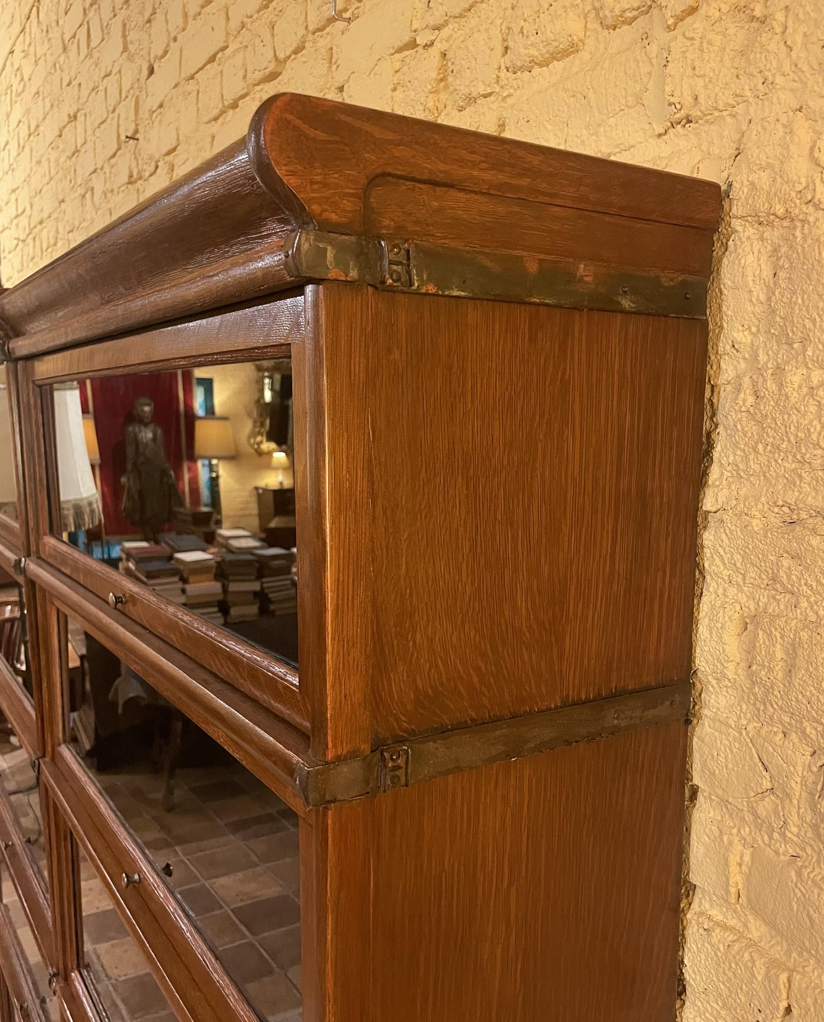 Quercia Set di 3 librerie Globe Wernicke in Oak - XIX secolo in vendita