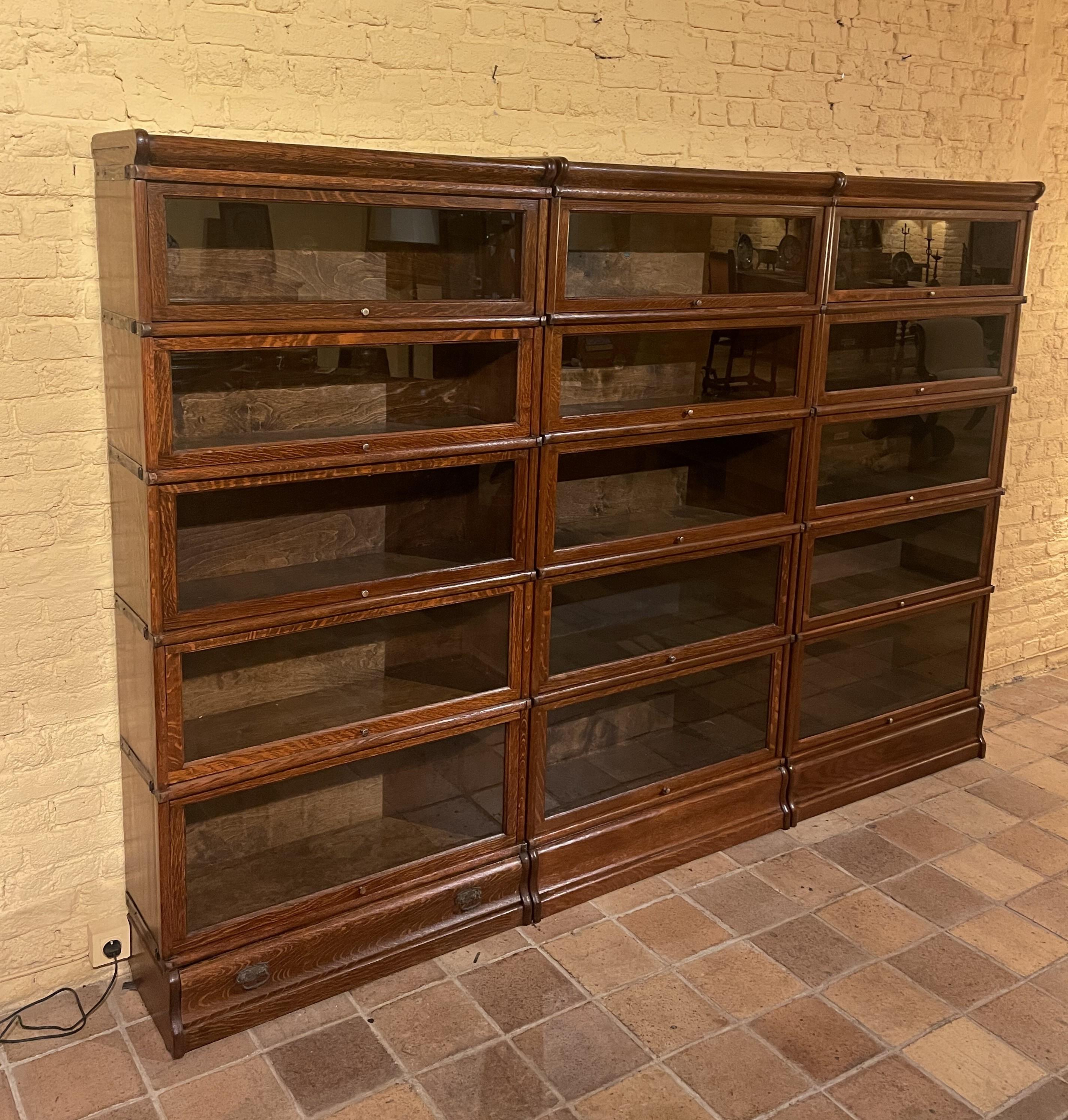 Set di 3 librerie Globe Wernicke in Oak - XIX secolo in vendita 1