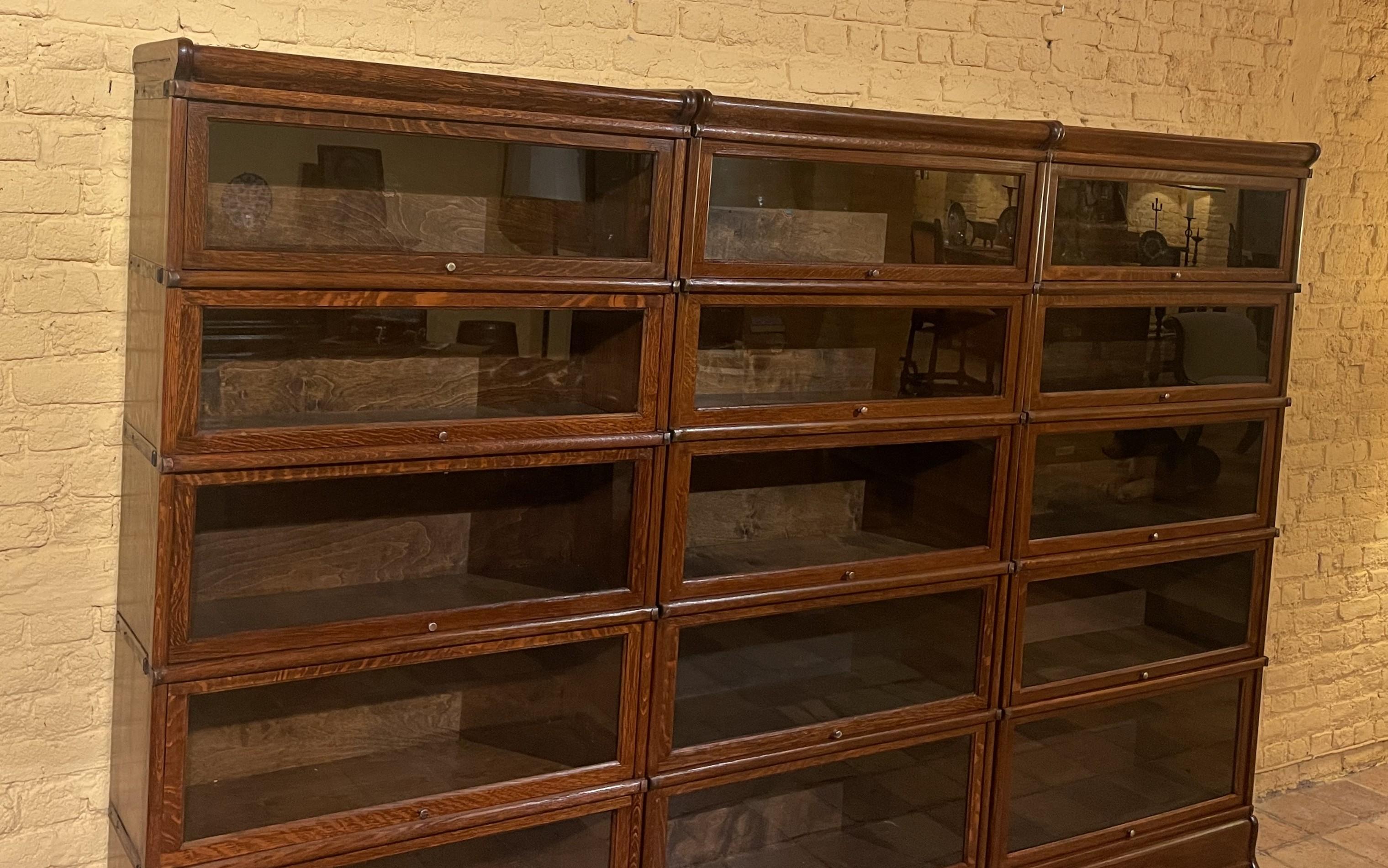 Set di 3 librerie Globe Wernicke in Oak - XIX secolo in vendita 3