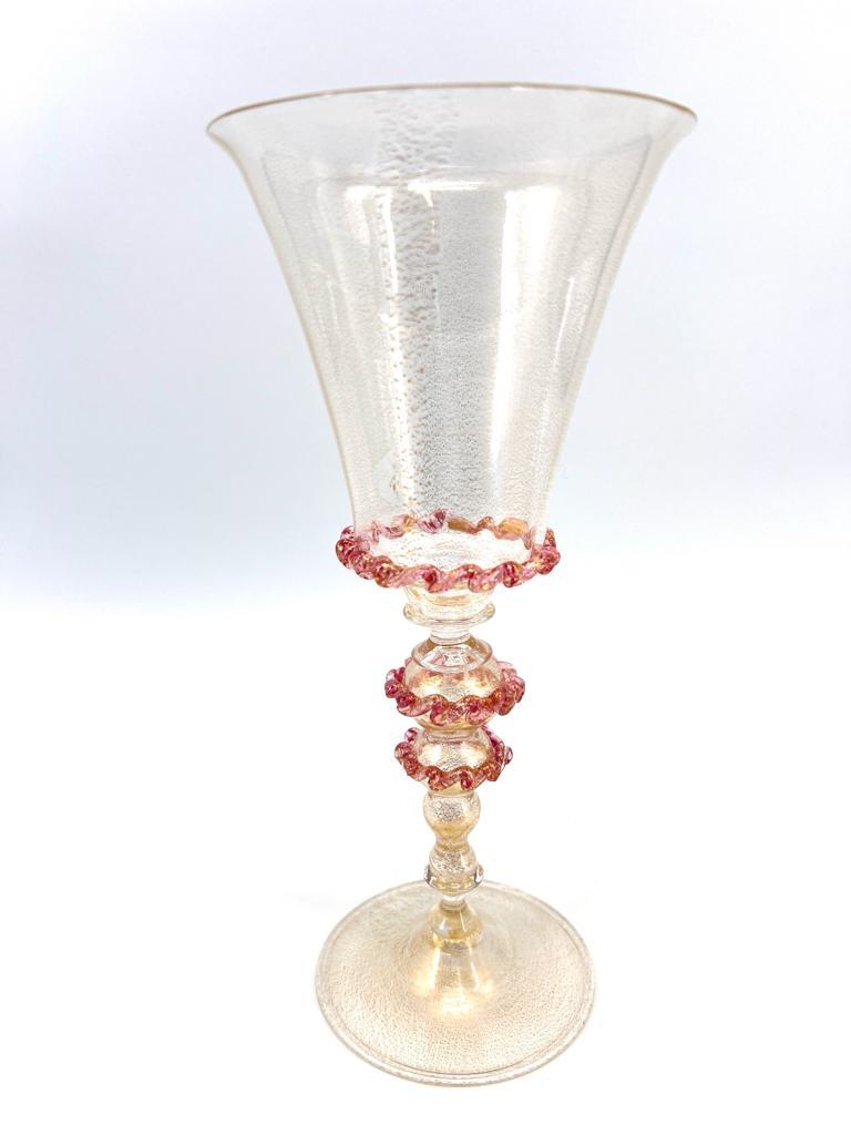 Set von 3 Goblets, handgefertigt aus Murano-Kunstglas, Sammlerstück und selten im Angebot 3