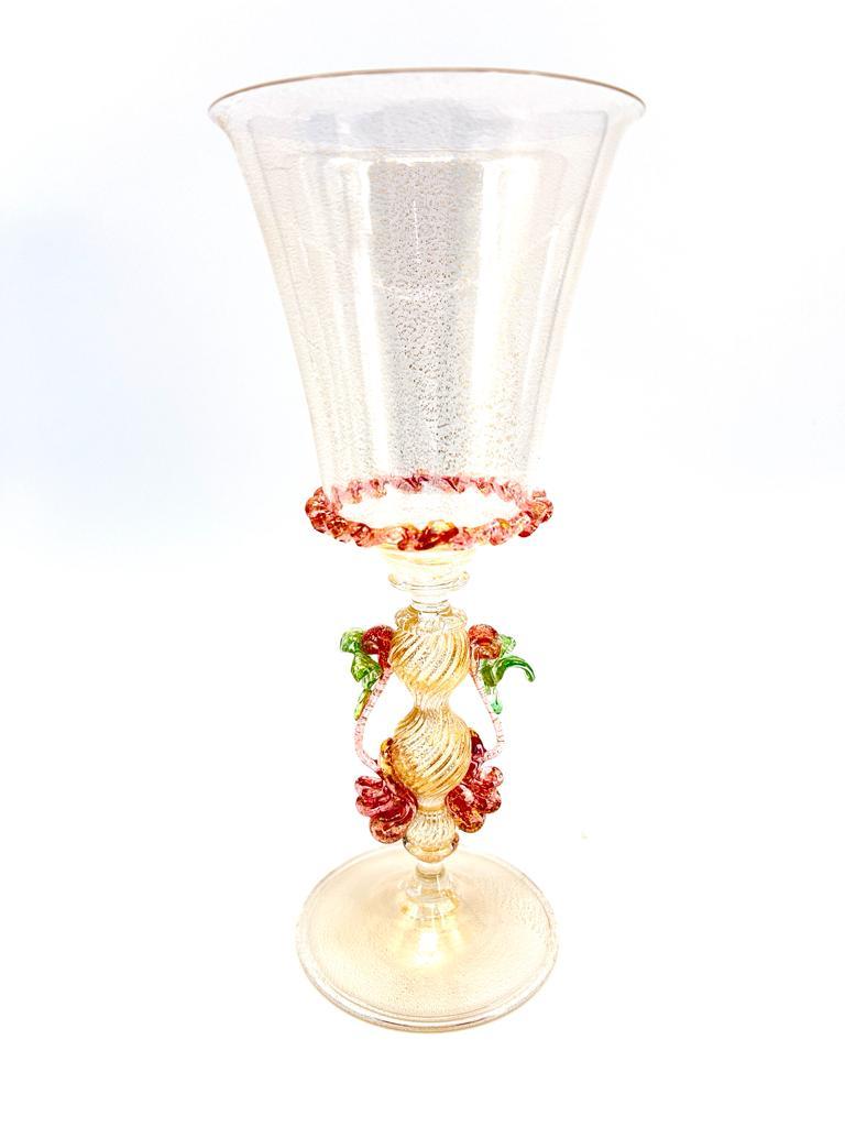 Set von 3 Goblets, handgefertigt aus Murano-Kunstglas, Sammlerstück und selten im Angebot 5