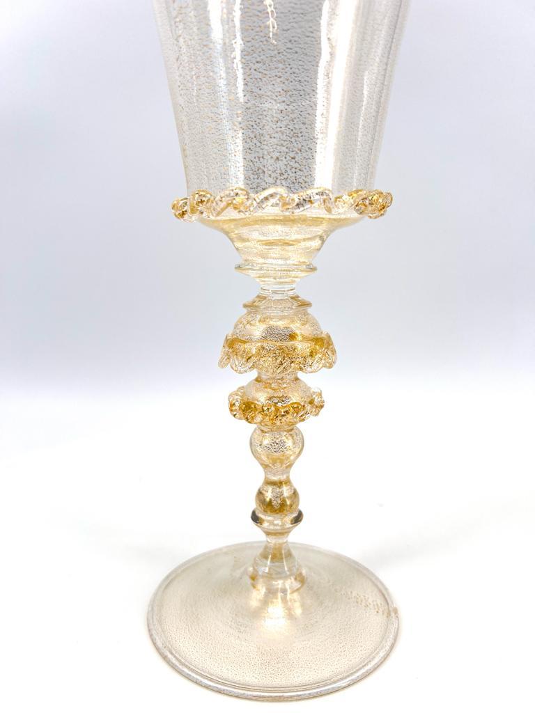 Set von 3 Goblets, handgefertigt aus Murano-Kunstglas, Sammlerstück und selten (Barock) im Angebot