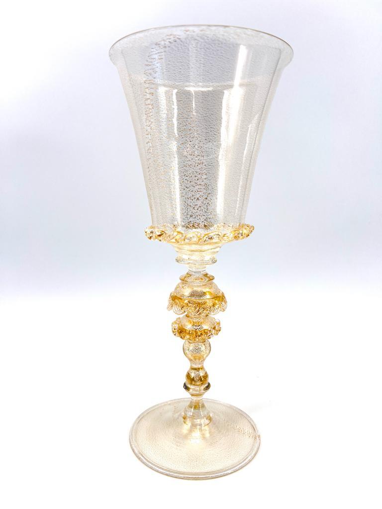 Set von 3 Goblets, handgefertigt aus Murano-Kunstglas, Sammlerstück und selten (Muranoglas) im Angebot