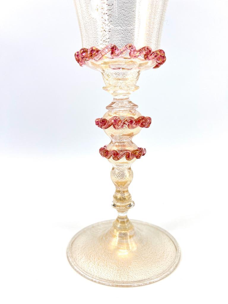 Set von 3 Goblets, handgefertigt aus Murano-Kunstglas, Sammlerstück und selten im Angebot 1