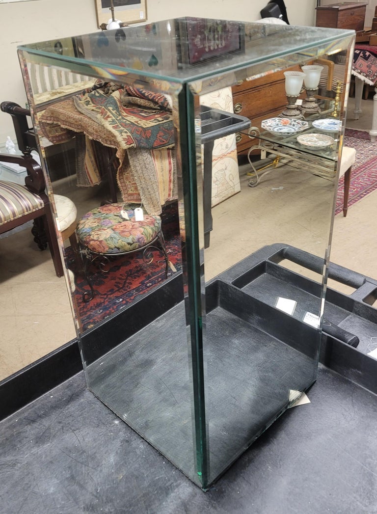 Set of 3 Graduated Modernist Beveled Glass Mirrored Pedestals For Sale ...
