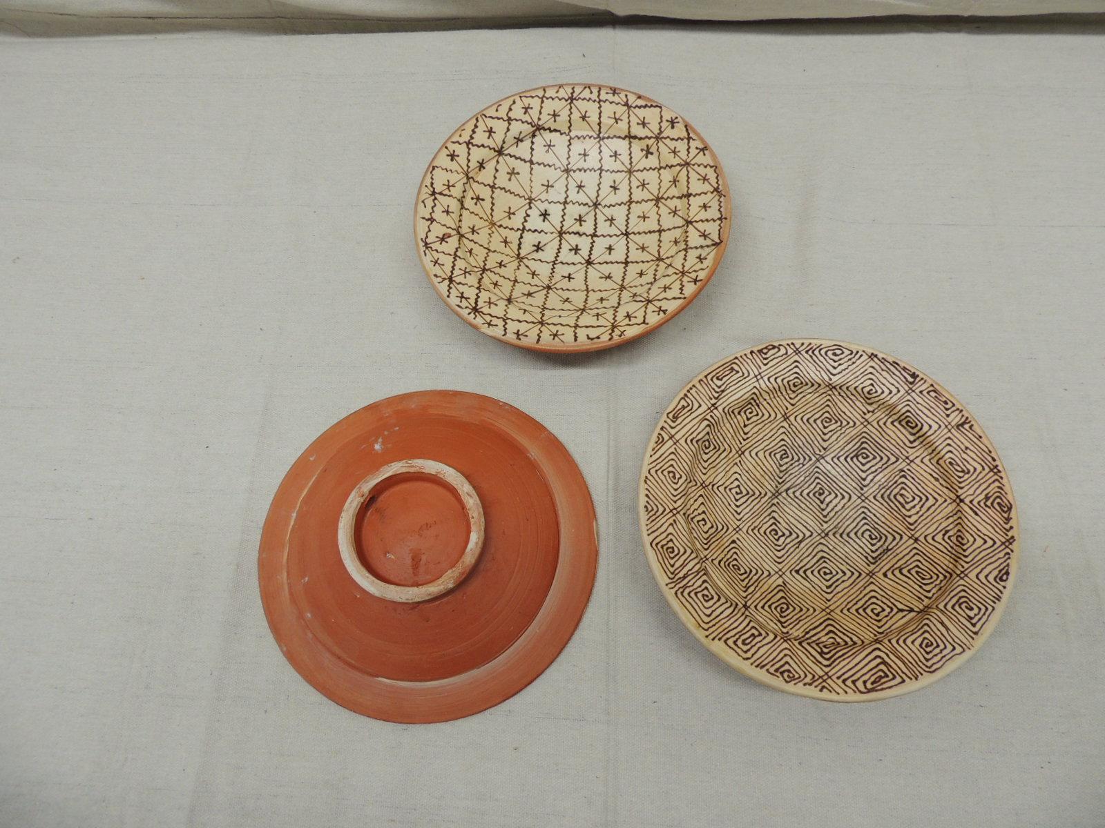 Terracotta Set of '3' Graphic Moroccan Gallery Wall Plates