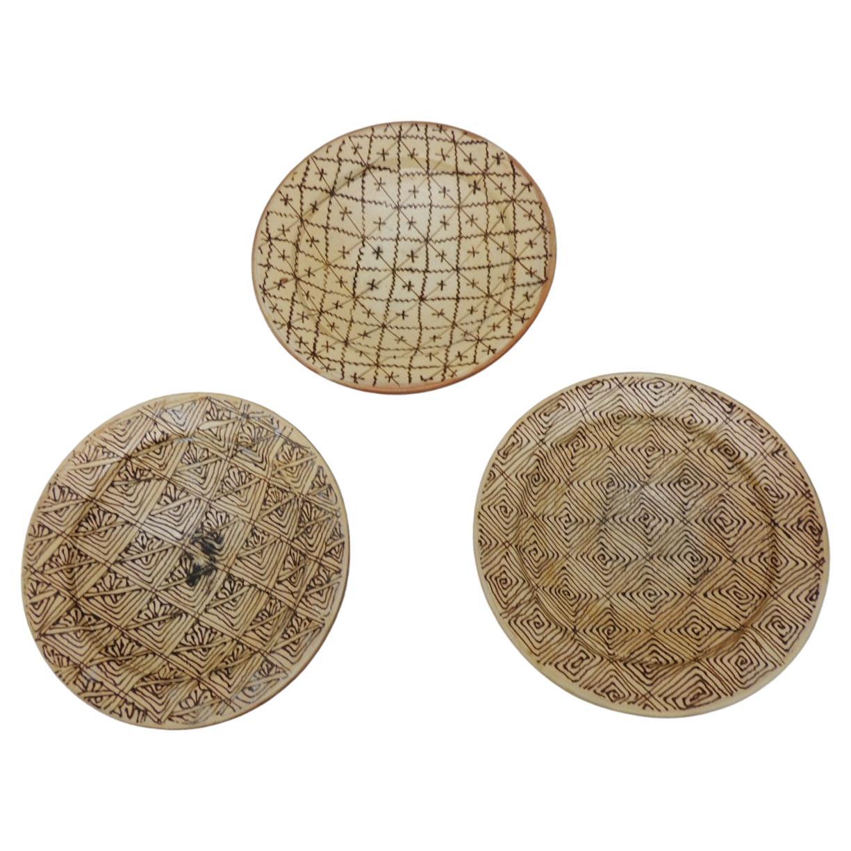 Set of '3' Graphic Moroccan Gallery Wall Plates