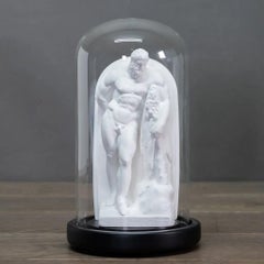 Set of 3 Greek Figures in Globe, Classic Plaster Reproductions.