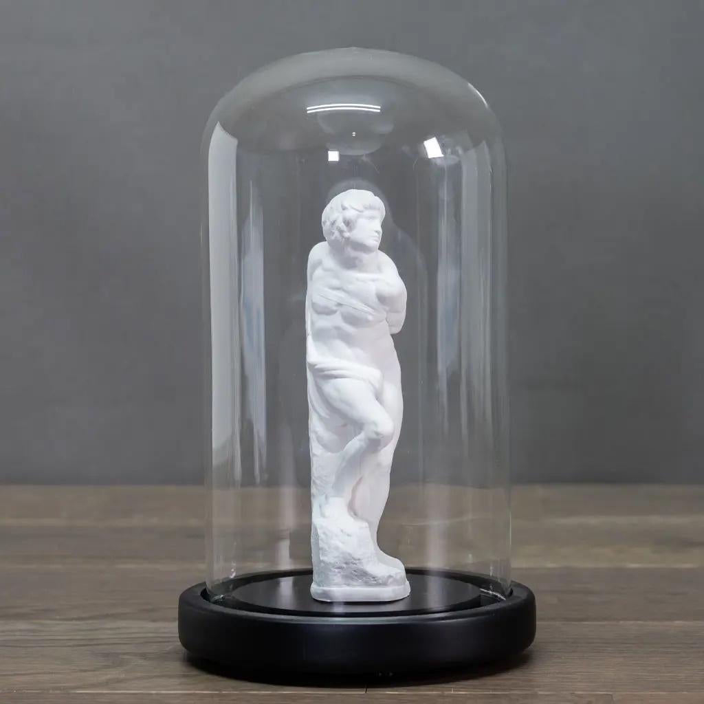 Modern Set of 3 Greek Figures in Globe, Classic Plaster Reproductions. For Sale