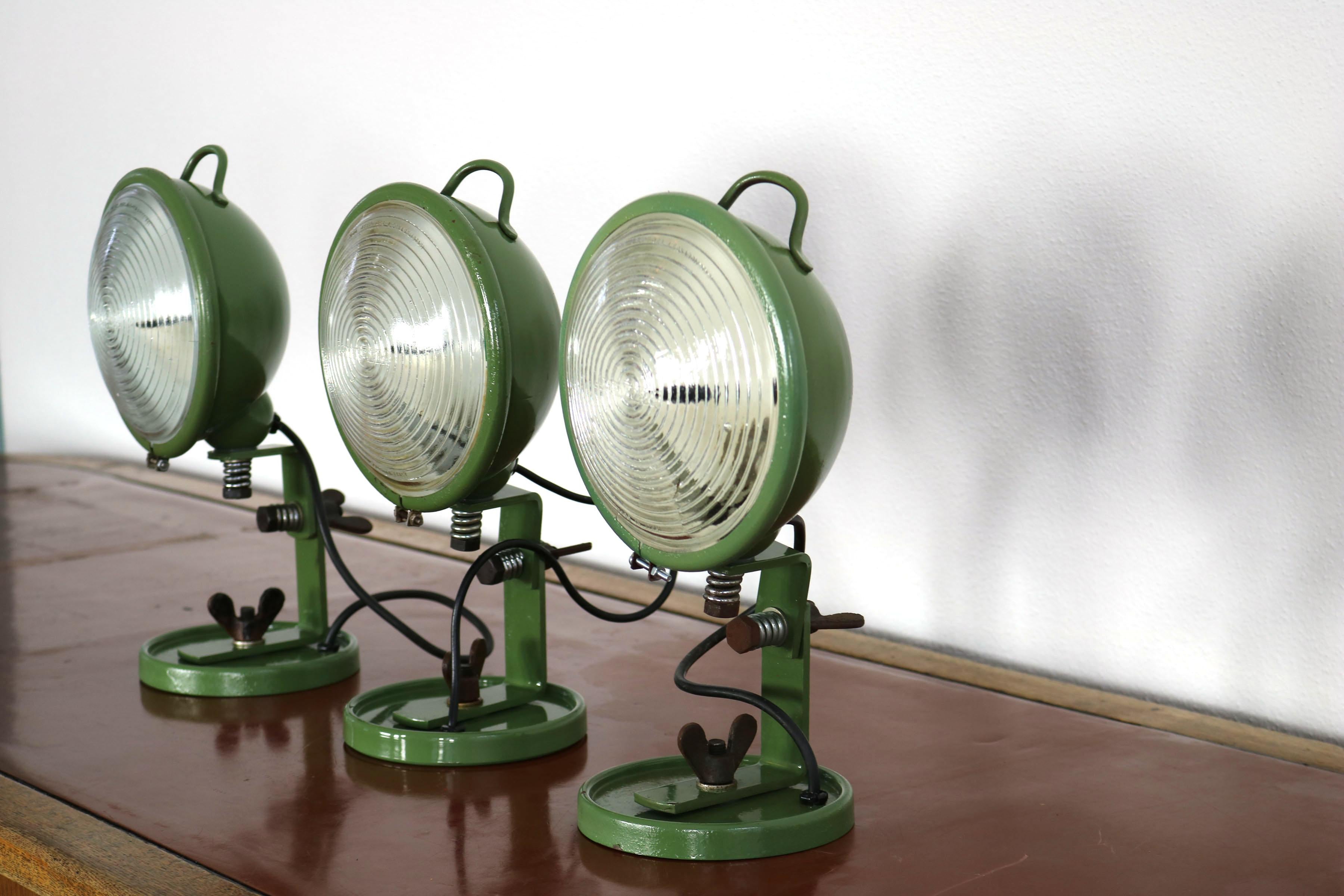 Mid-Century moderno Set di 3 applique verdi 