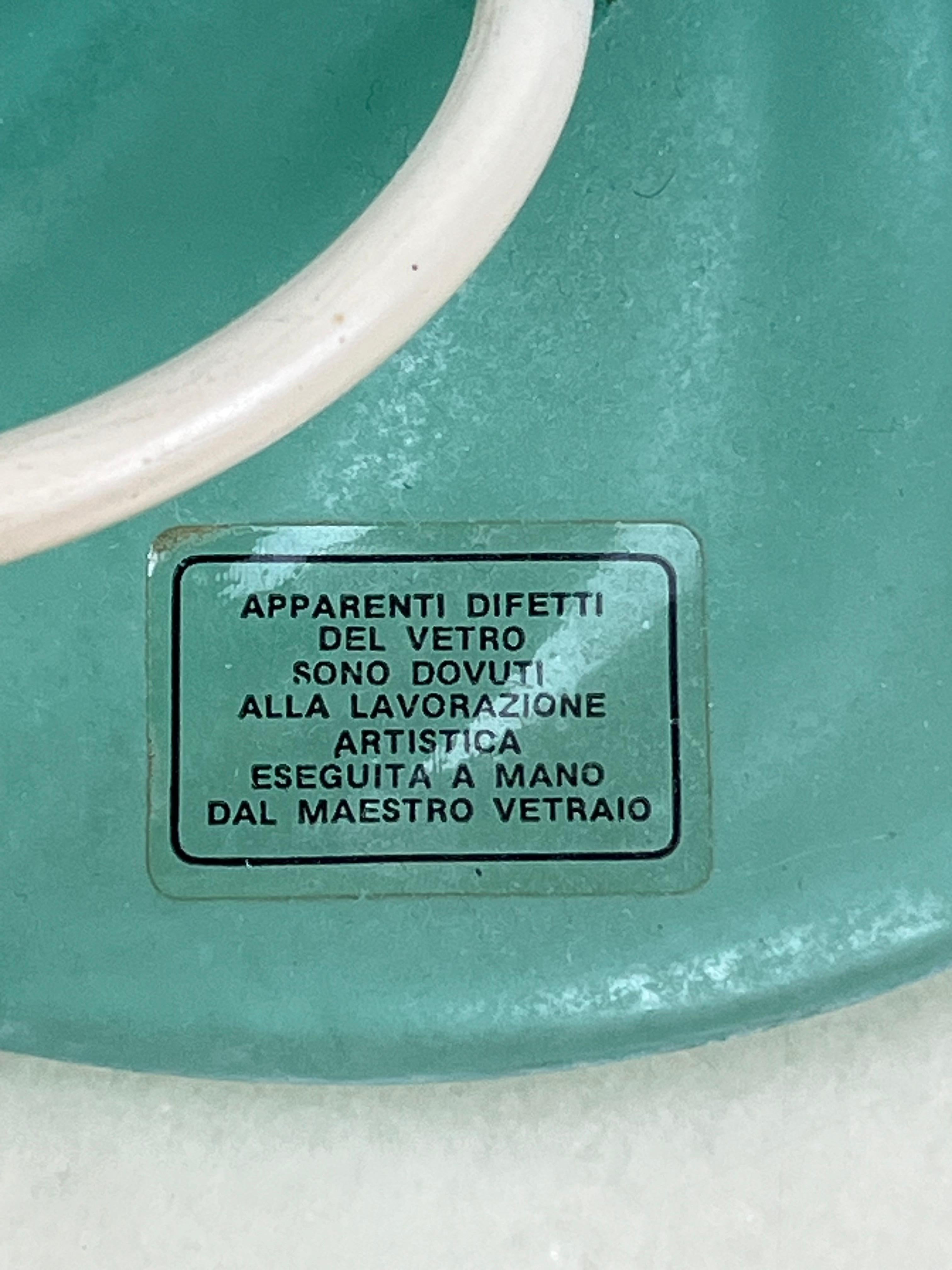 Set of 3 Green Murano Glass Lamps Italian Design  1980s. For Sale 3