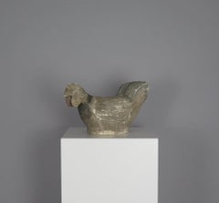 Set of 3 Hand-Carved Sandstone Roosters