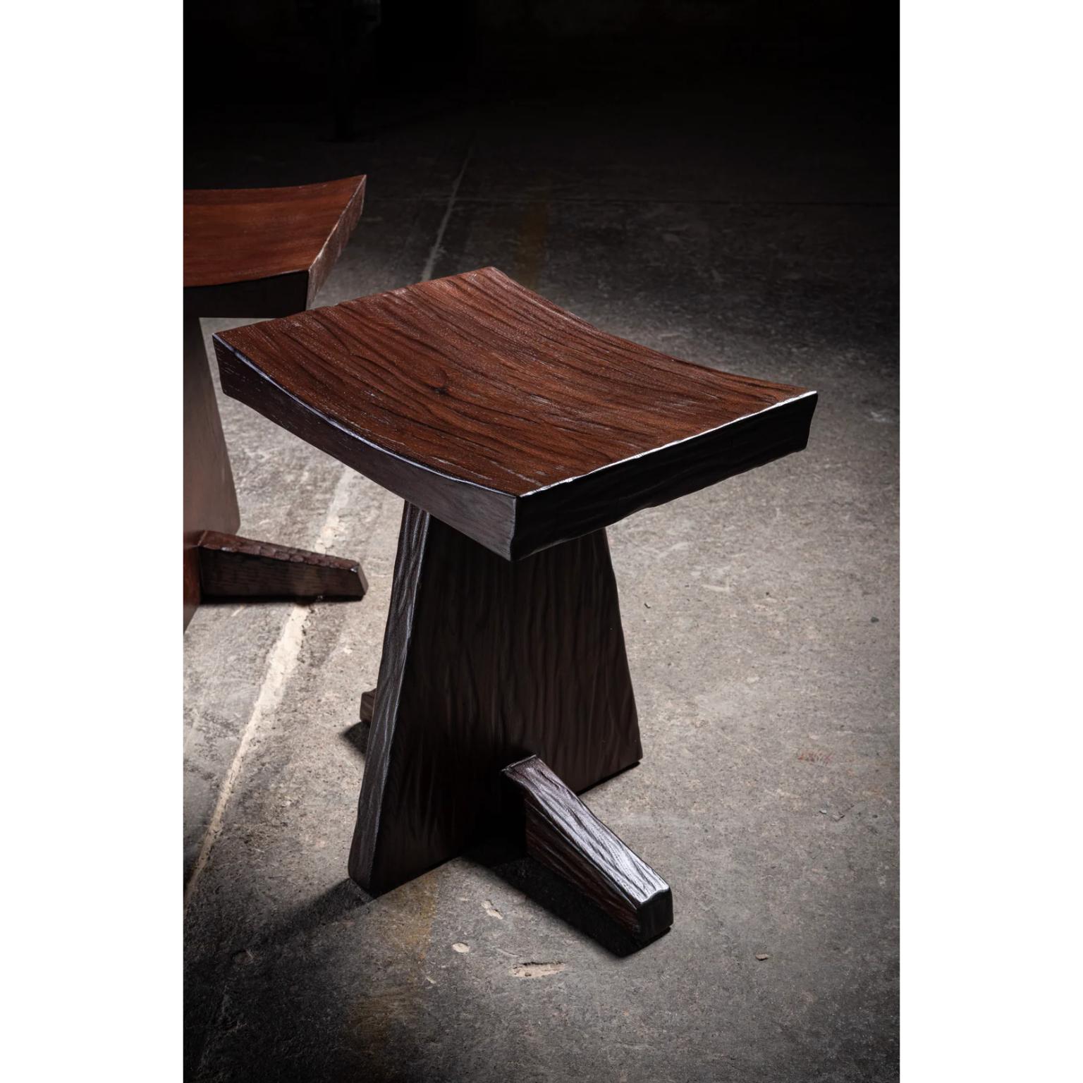 Other Set Of 3 Hand-Crafted Japanese Style Stools in Solid Oak by No Age Studio For Sale