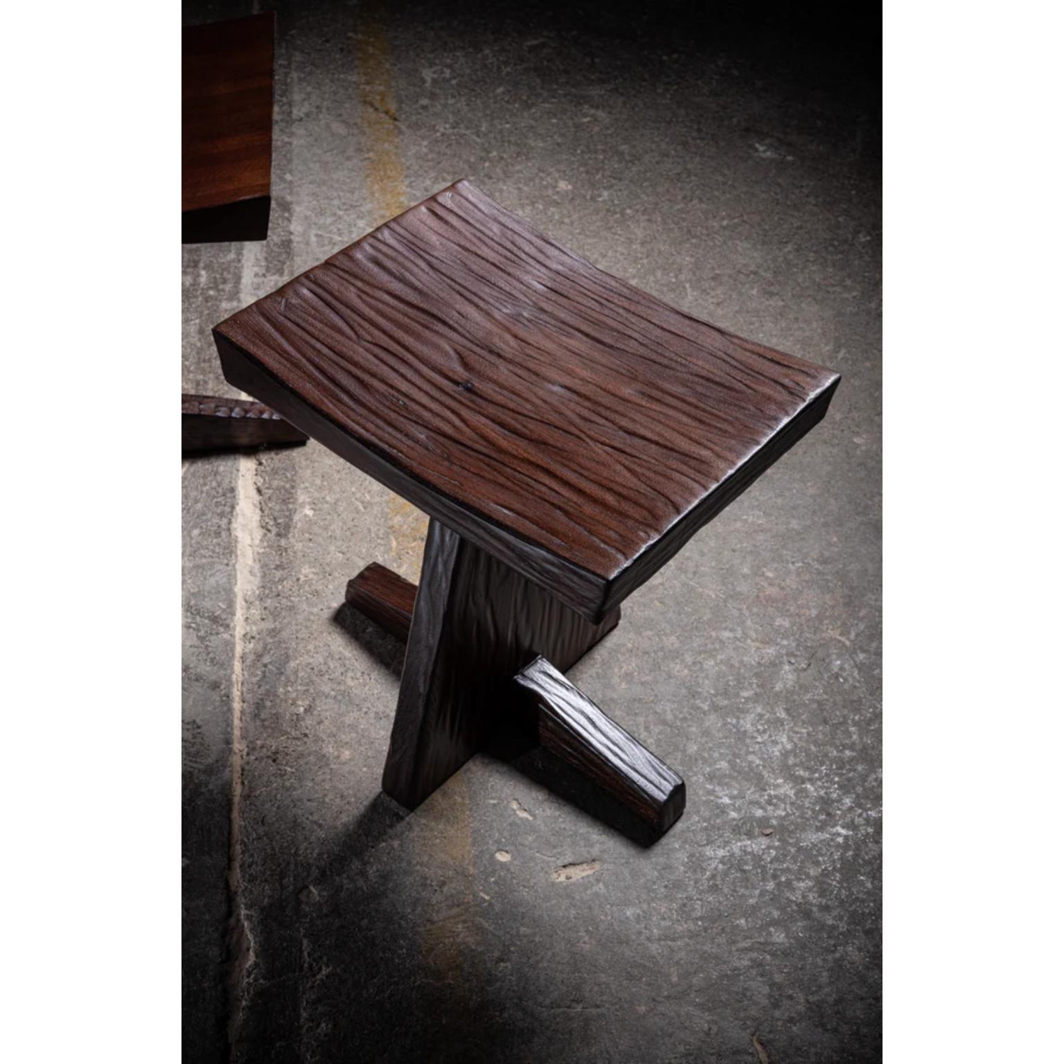 Set Of 3 Hand-Crafted Japanese Style Stools in Solid Oak by No Age Studio In New Condition For Sale In Geneve, CH