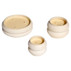 Set of 3 Hand-Crafted Jasmine Scented Ceramic Candles by Hatsu