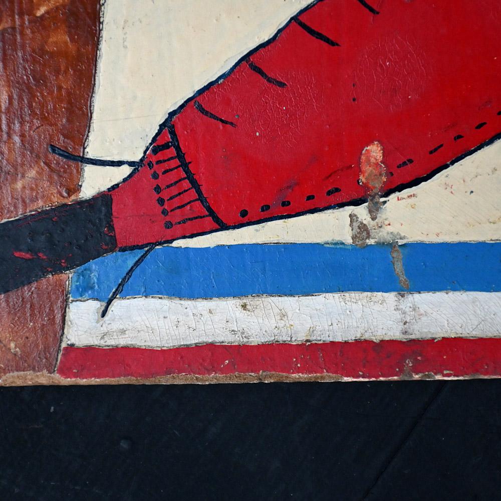Set di 3 pannelli di arte popolare dipinti a mano all'inizio del XX secolo In condizioni buone in vendita a London, GB