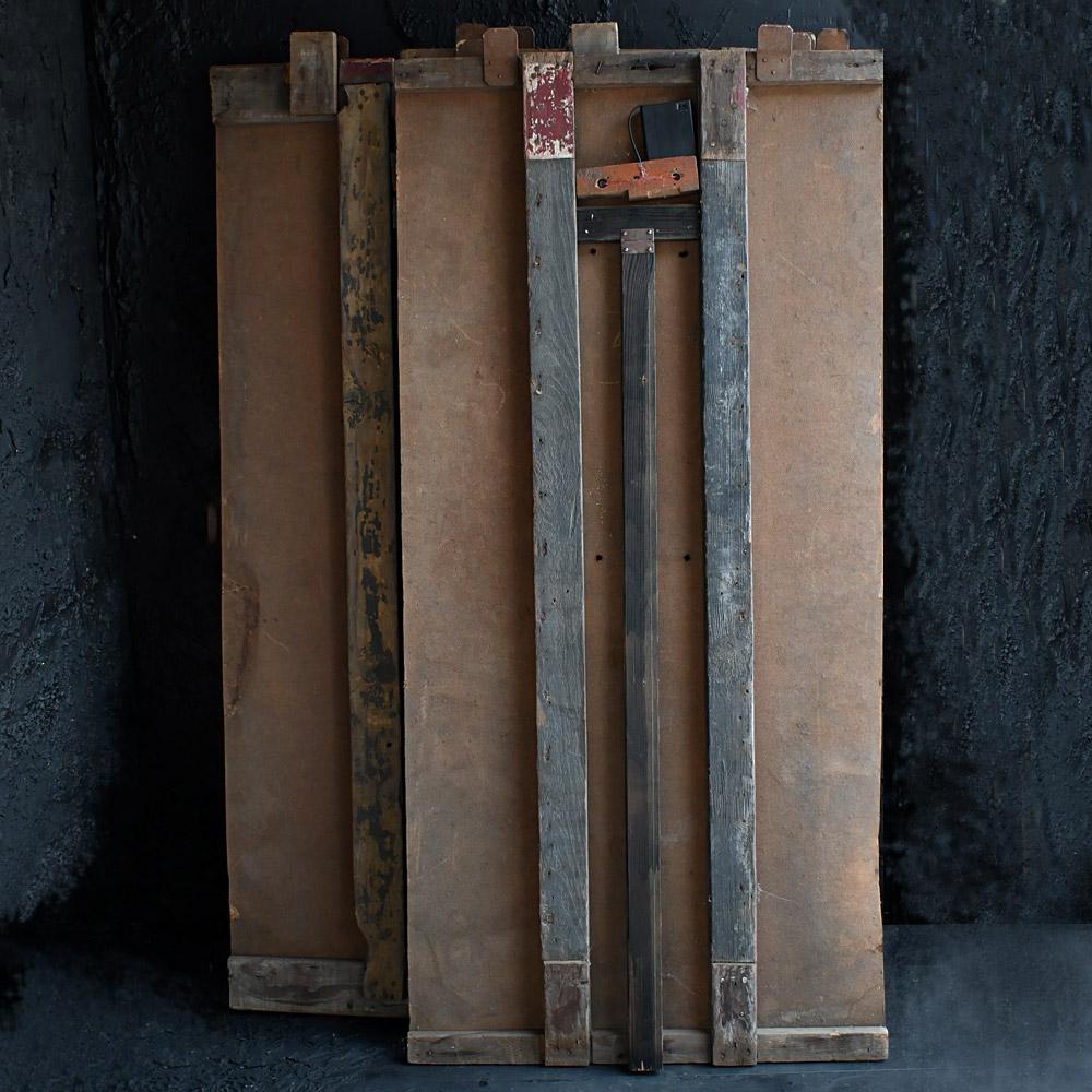 Legno Set di 3 pannelli di arte popolare dipinti a mano all'inizio del XX secolo in vendita