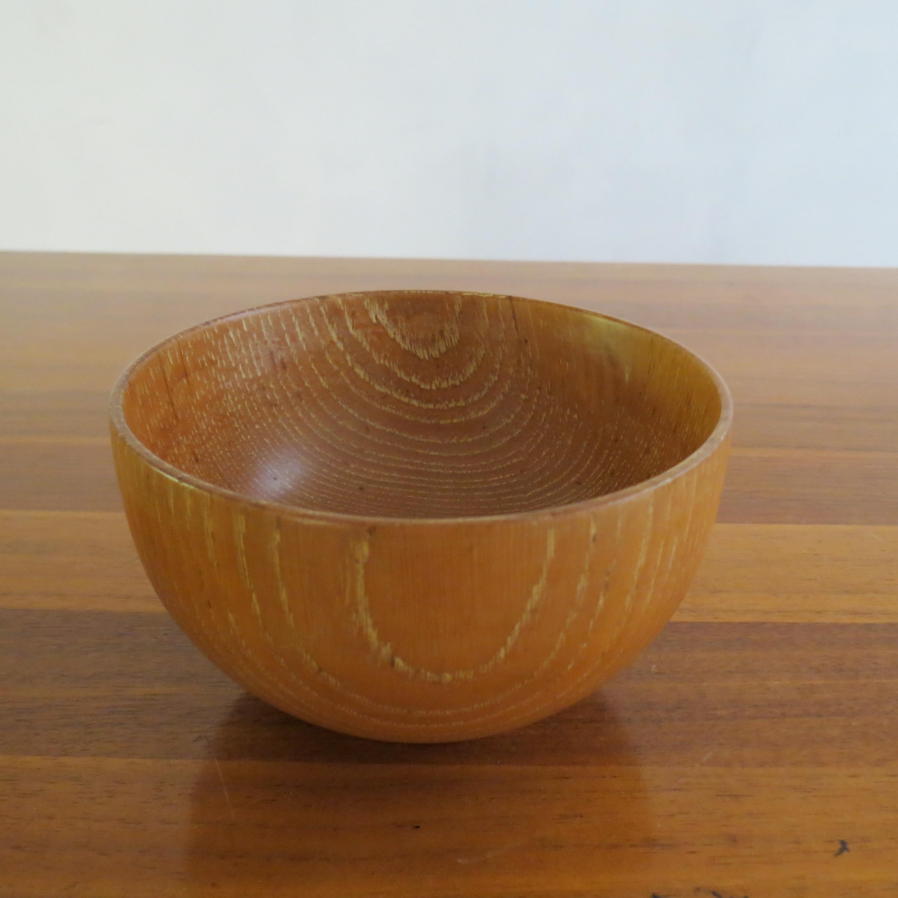 Hand-Crafted Set of 3 Hand Produced 1970s Wooden Ash Bowls For Sale