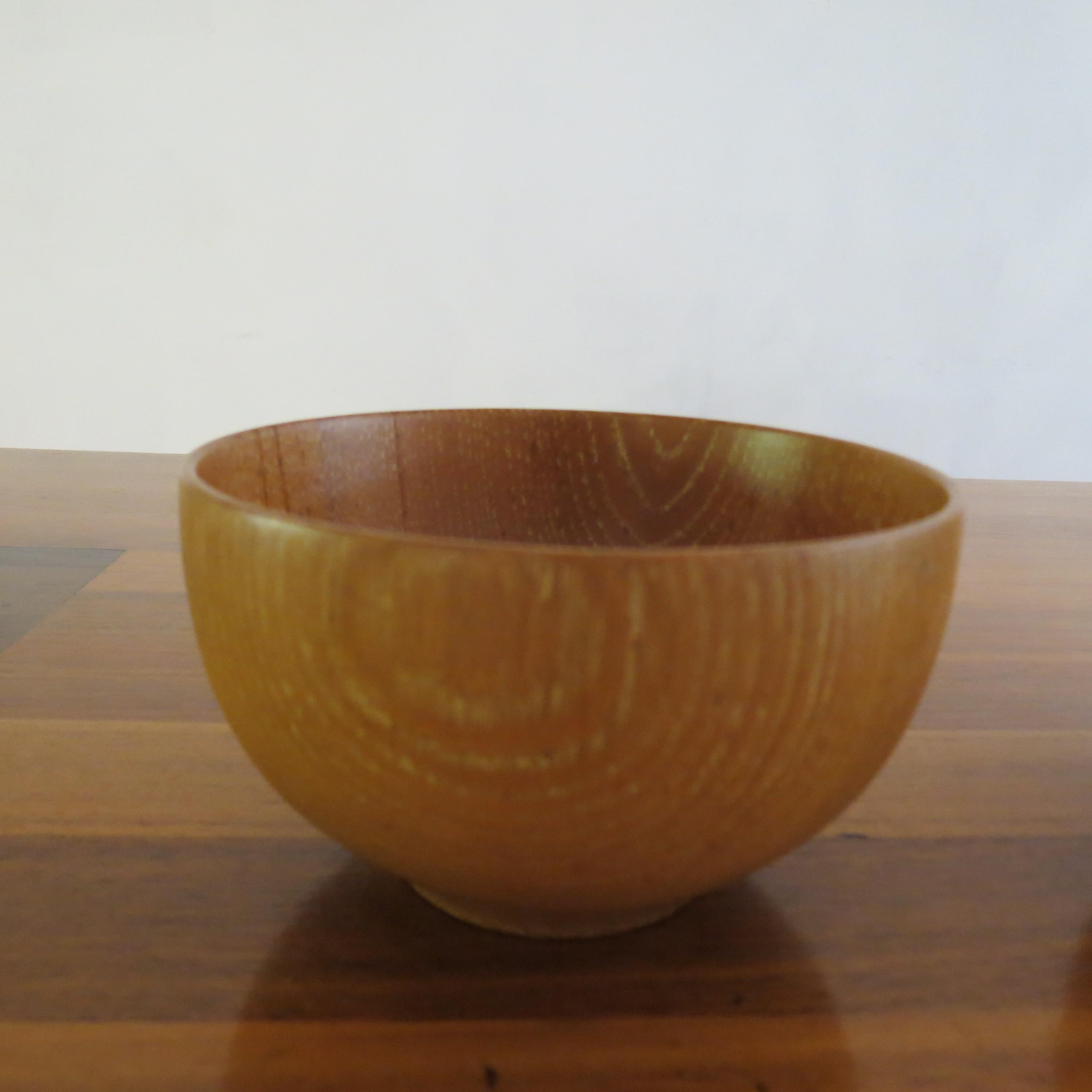 20th Century Set of 3 Hand Produced 1970s Wooden Ash Bowls For Sale