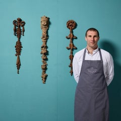 Juego de 3 Gotas Arquitectónicas Antiguas Talladas a Mano