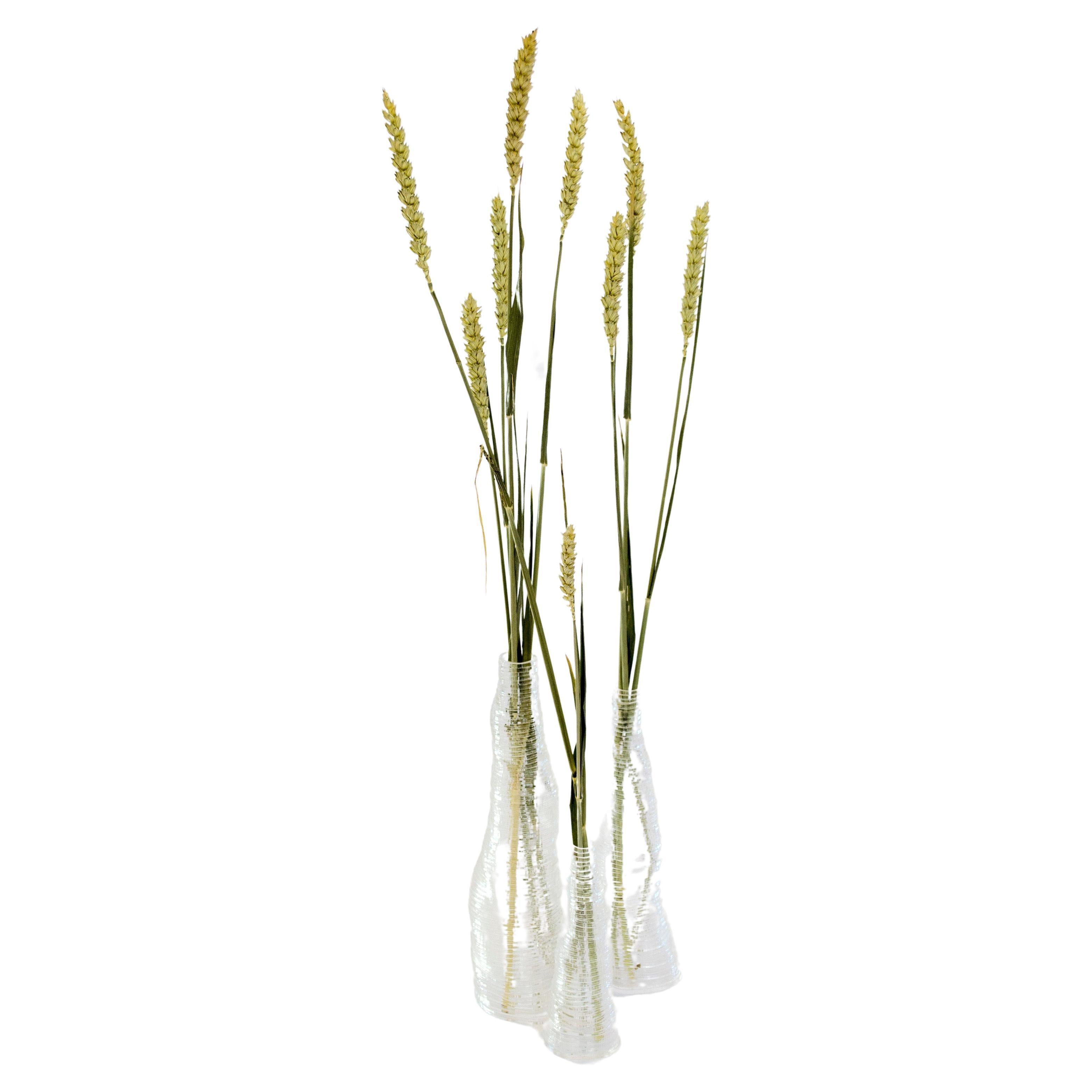Set of 3 Handmade Stratum Tempus Bright Acrylic Vase by Daan De Wit For Sale