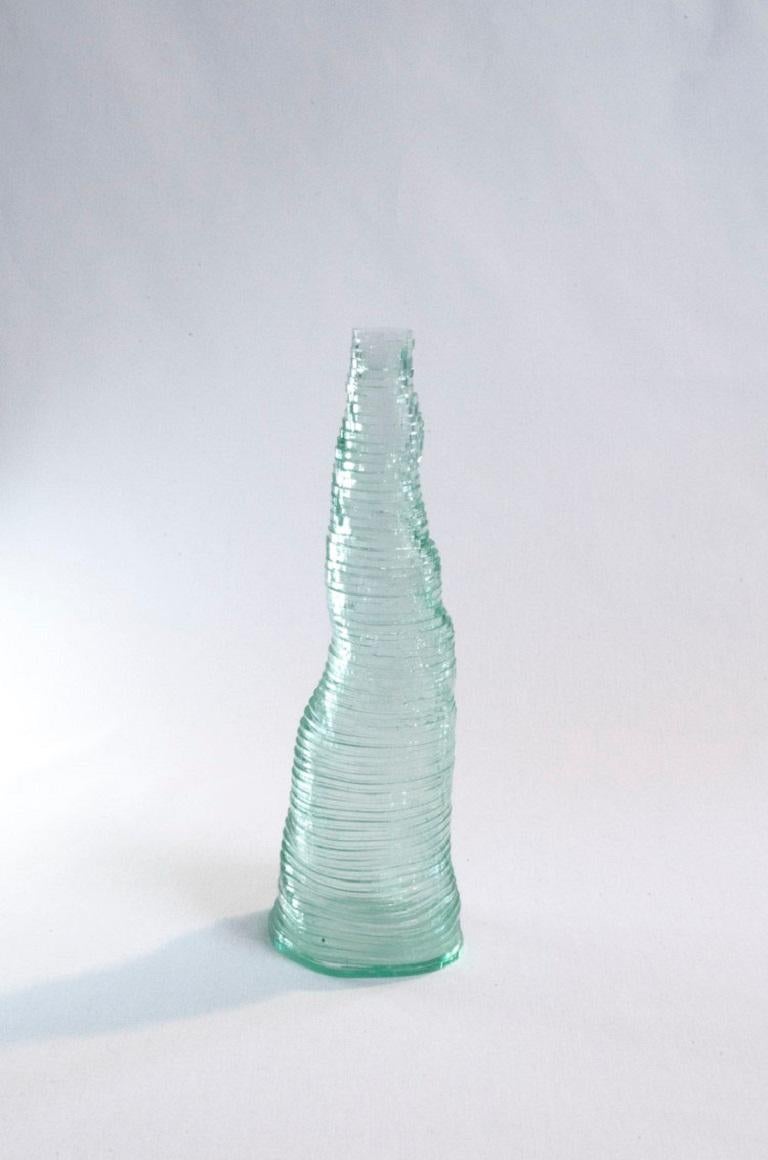 Belgian Set of 3 Handmade Stratum Tempus Glass Acrylic Vase by Daan De Wit