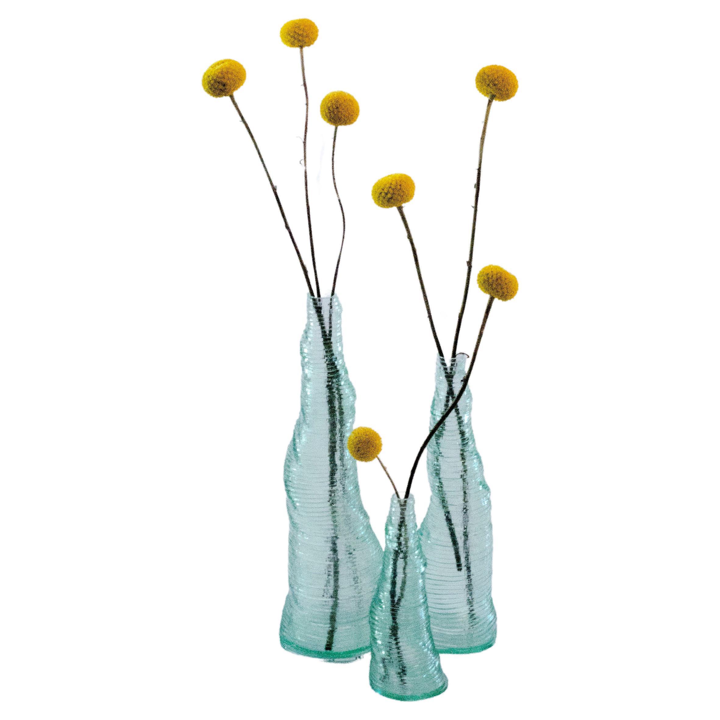Set of 3 Handmade Stratum Tempus Glass Acrylic Vase by Daan De Wit For Sale