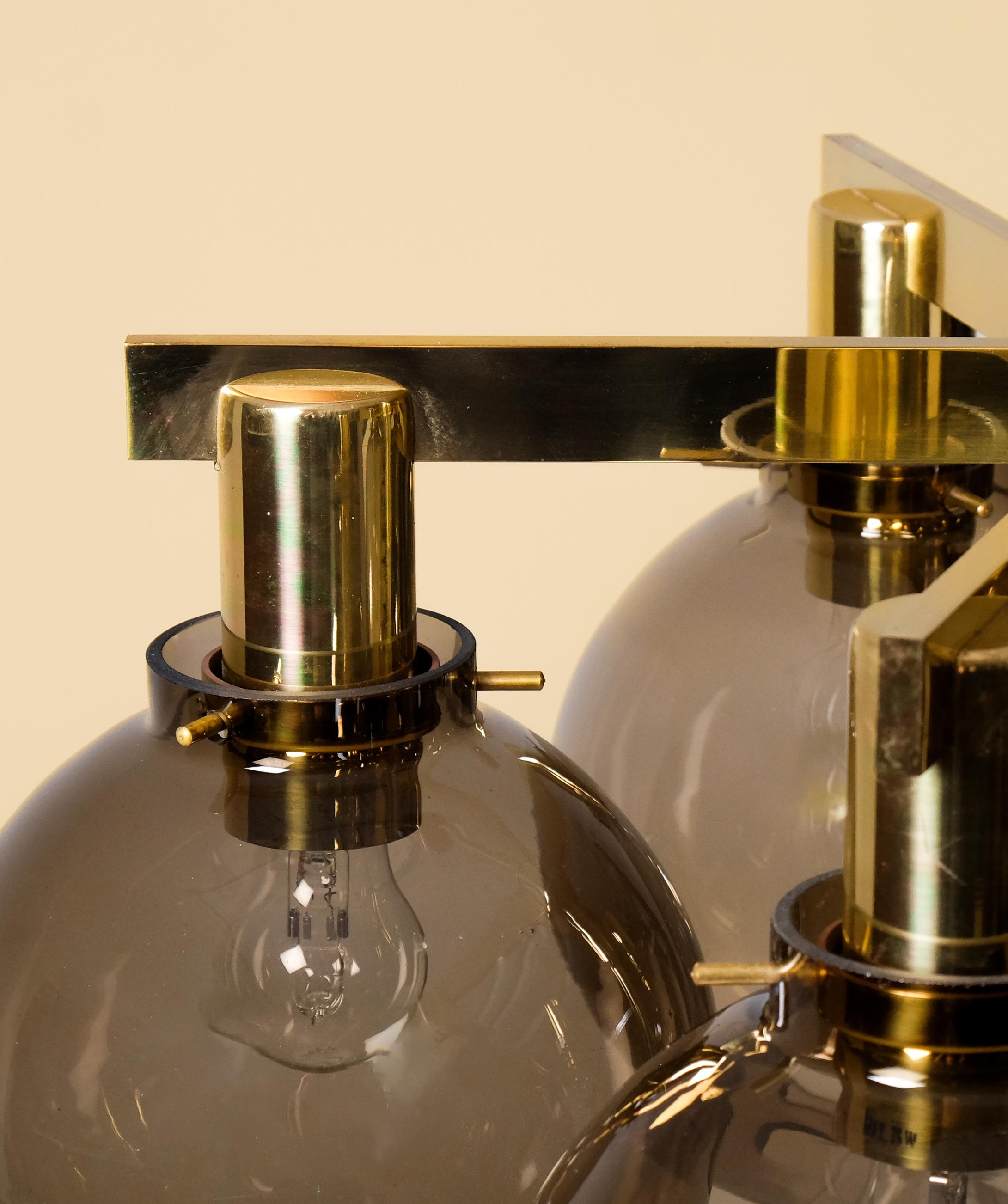 Set di 3 lampadari in ottone Hans-Agne Jakobsson Model 348/5, anni '60 In condizioni buone in vendita a Stockholm, SE