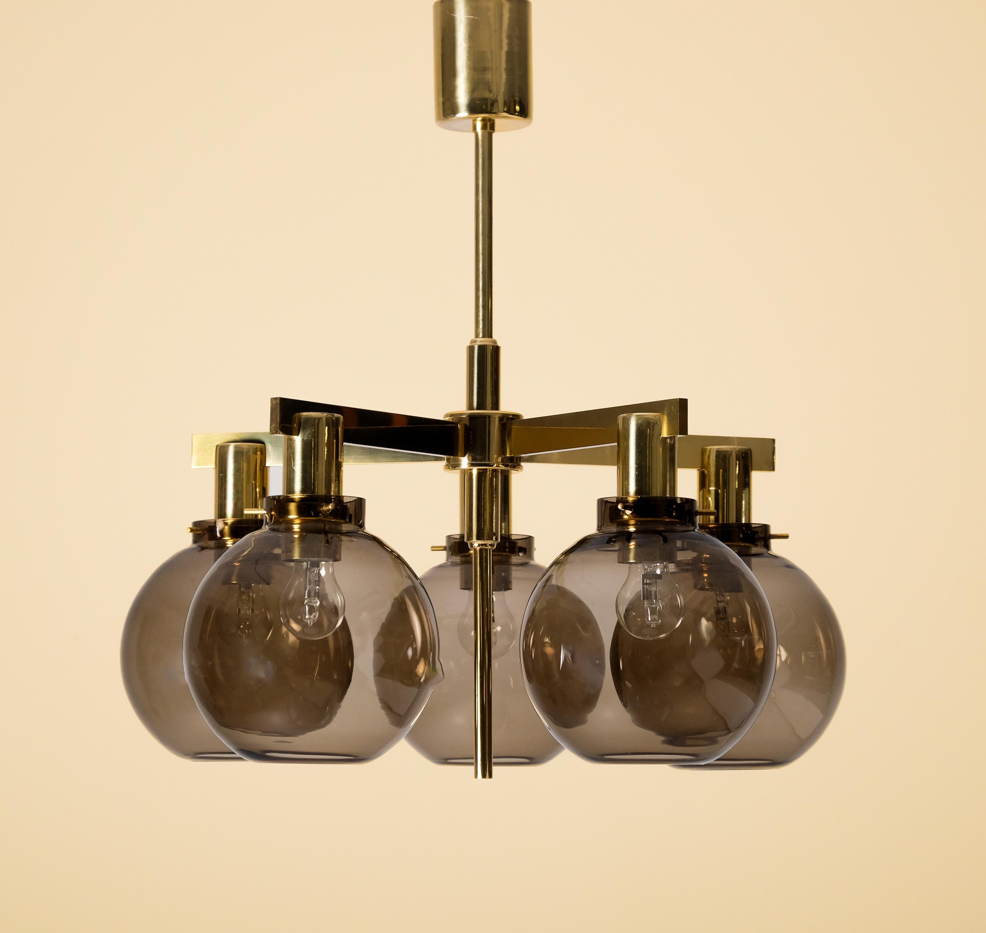 Set di 3 lampadari in ottone Hans-Agne Jakobsson Model 348/5, anni '60 in vendita 1