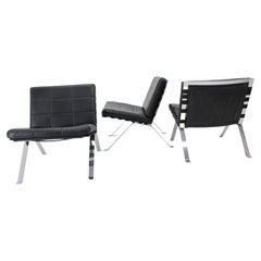 Set of 3 Hans Eichenberger, Girsberger Leather Lounge Chairs, Switzerland 1966