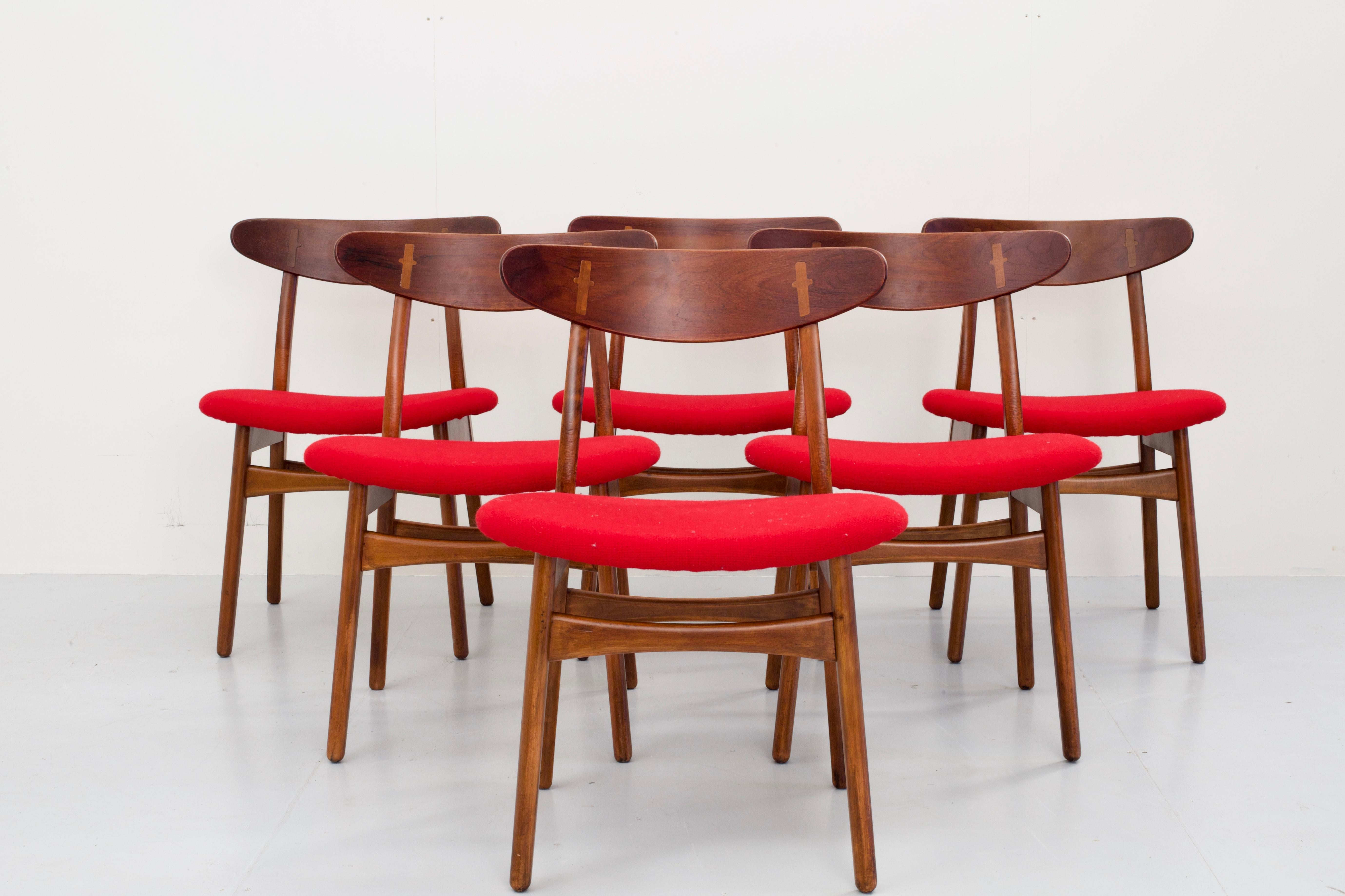Set of 3 Hans Wegner Chairs In Good Condition For Sale In Amsterdam, NL