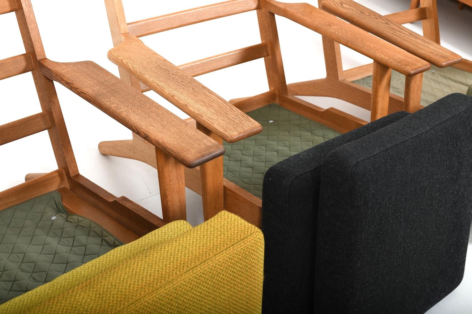 Set of 3 Hans Wegner GE-290 Easychairs 1950s 7