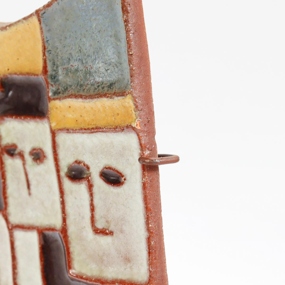 Set von 3 starken Harris-Terrakotta-Kacheln aus der Mitte des Jahrhunderts mit Gesichtern im Angebot 4