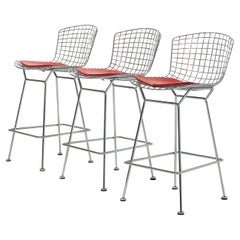 Set of 3 Harry Bertoia for Knoll Bar Stools