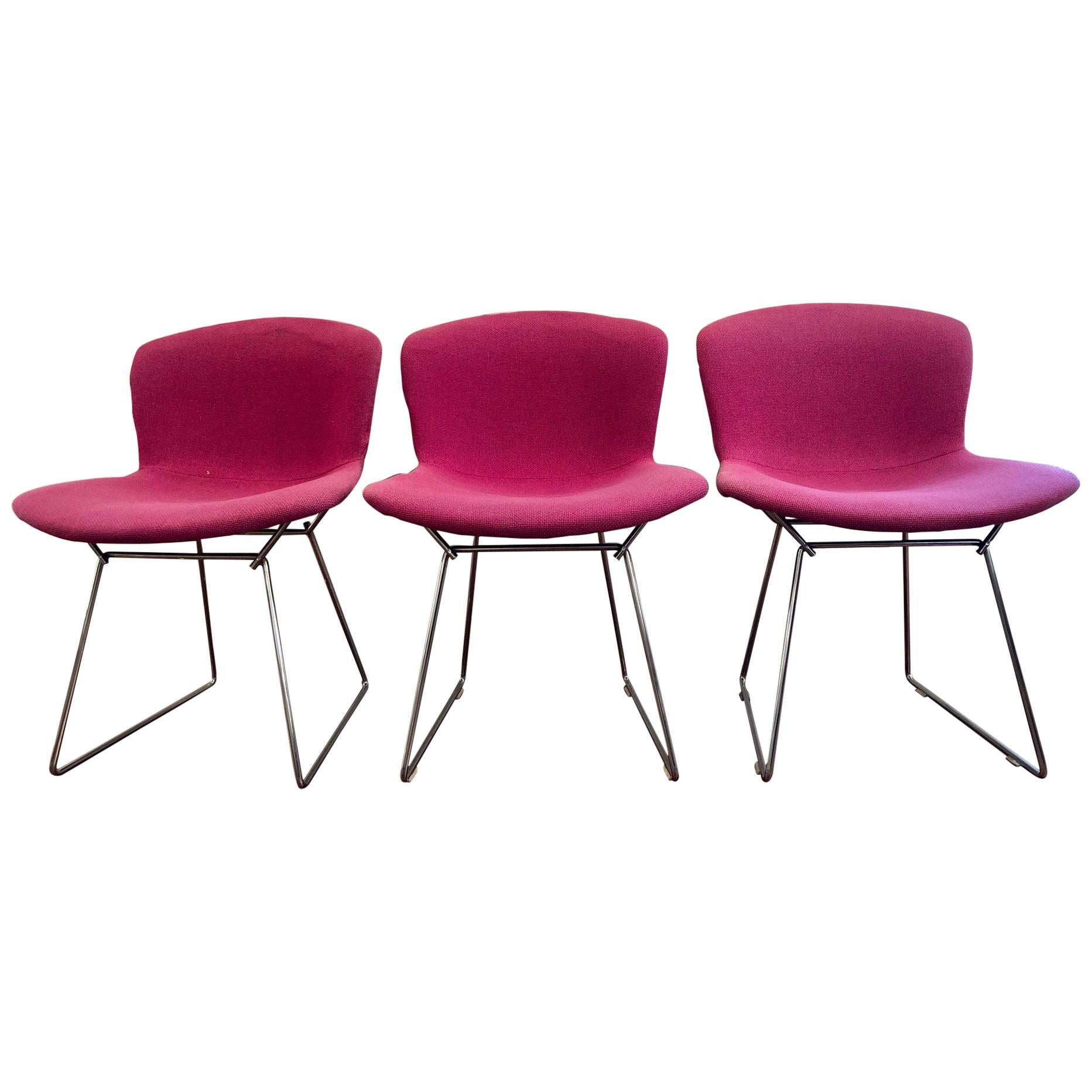 Set of 3 Harry Bertoia Wire Chairs for Knoll International, circa 1950