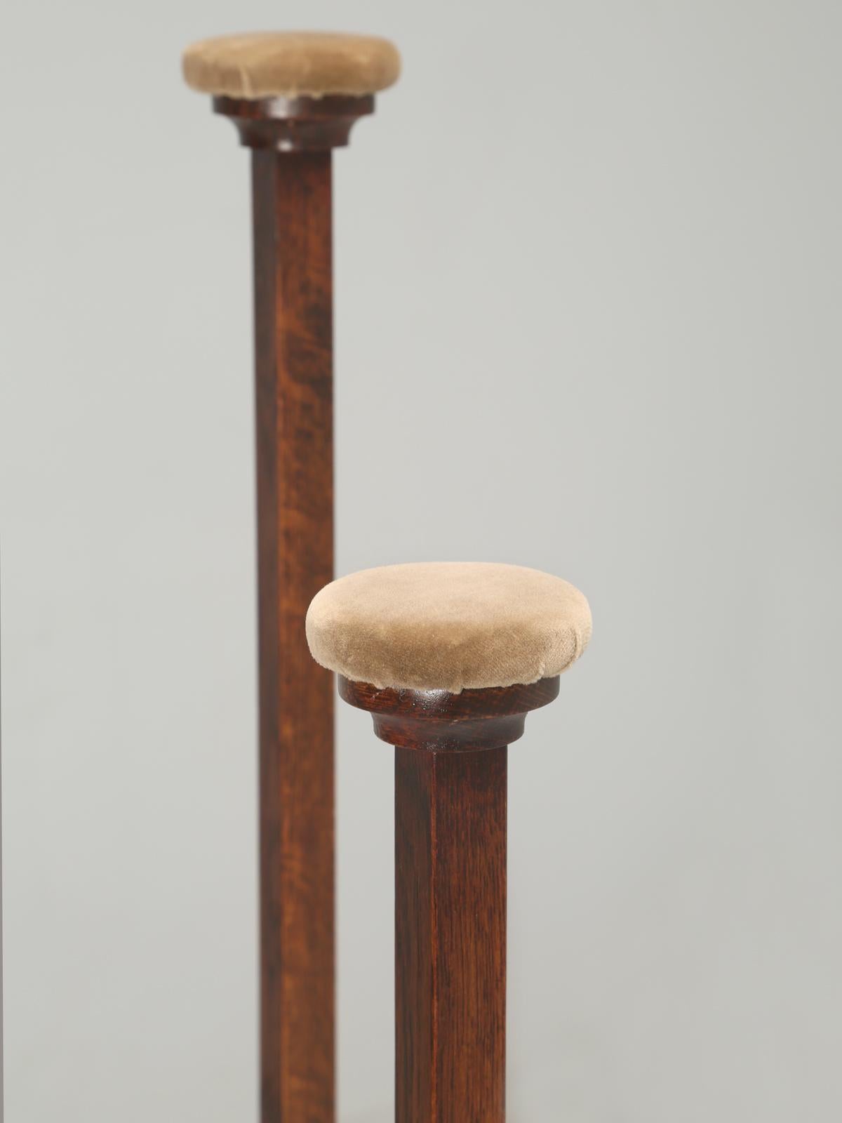 Country Set of '3' Hat Stands Made of White Oak with Weighted Bottoms for Stability For Sale