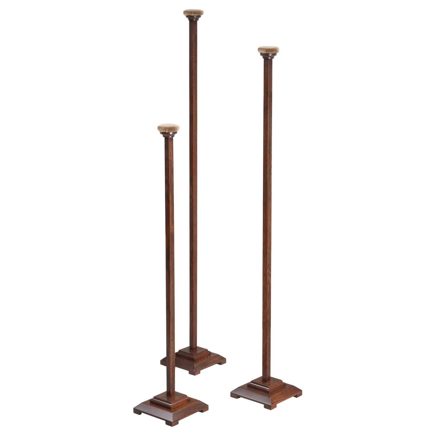 Set of '3' Hat Stands Made of White Oak with Weighted Bottoms for Stability For Sale